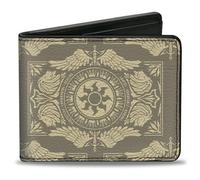 Buckle-Down Wizards of the Coast - Cartera plegable con billetera estándar y ranuras para tarjetas, Magic the Gathering Planeswalker Plains Mana Traits Tans Color, cuero vegano, beige, 4 x 3.5