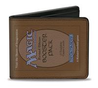 Buckle-Down Wizards of the Coast - Cartera plegable, Magic the Gathering, réplica de cartas Deckmaster, cuero vegano, Marrón, 4.0" x 3.5", Casual