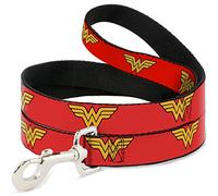 Buckle-Down Wonder Woman Logo Red Pet Leash, 6" x 1.5"
