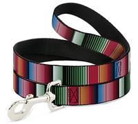 Buckle-Down Zarape5 Vertical Multi Color Stripe Pet Leash, 6 'x 1/2"