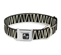 Buckle-Down Zig Zag Doodle - Collar para Perro, Color Crema y Negro