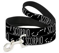 Buckle-Down Zodiac Scorpio/Constellation Black/White Pet Leash, 6" x 1"