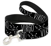 Buckle-Down Zodiac Virgo/Constellation Black/White Pet Leash, 6" x 1"