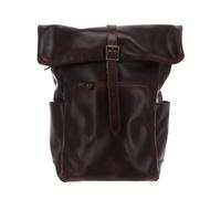 BUCKLE & SEAM mochila Norman Dot Leather Backpack Brown