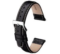 Buckle & Stitch Amalfi - Correa de cuero para reloj, 18 mm, 20 mm, 22 mm, color negro, marrón, marrón y tostado, herramienta y barras de resorte incluidas, correa de repuesto premium para relojes y
