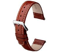 Buckle & Stitch Amalfi - Correa de cuero para reloj, 18 mm, 20 mm, 22 mm, color negro, marrón, marrón y tostado, herramienta y barras de resorte incluidas, correa de repuesto premium para relojes y
