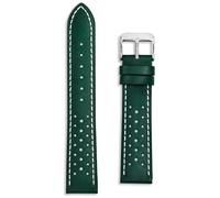 Buckle & Stitch - Correa de piel perforada Rally | Disponible en azul, negro, amarillo, rojo, verde | 18 mm, 20 mm, 22 mm, 24 mm | Correa de reloj de cuero de becerro genuino para carreras | Incluye