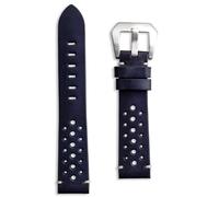 Buckle & Stitch Correa de reloj de cuero hecha a mano, correa de reloj perforada estilo carrera - Negro Marrón oscuro Tan Azul marino - 20 mm, 22 mm, 24 mm - Barras de resorte y herramienta incluidas