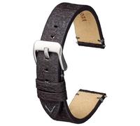 Buckle & Stitch Correa de reloj de piel vegana de piña, 18 mm, 20 mm, 22 mm, negro, marrón, marrón oscuro, azul, barras de resorte y herramienta incluidas, correa de repuesto 100% vegana hecha de