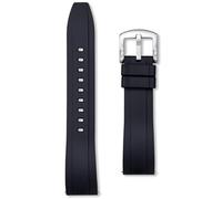 Buckle & Stitch FKM - Correa de goma para reloj de buceo, diseño Aquaflex Comfort, 20 mm, 22 mm, color negro y azul marino, pasadores de liberación rápida, correa de repuesto impermeable para deportes