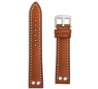 Buckle & Stitch Pilot - Correa de reloj de aviador de cuero | 18 mm, 20 mm, 22 mm, 24 mm, negro, marrón, tostado, azul, blanco, estilo militar, diseño vintage de la Segunda Guerra Mundial | Extremos