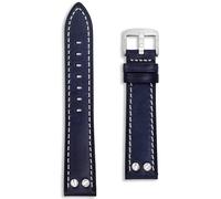 Buckle & Stitch Pilot - Correa de reloj de aviador de cuero | 18 mm, 20 mm, 22 mm, 24 mm, negro, marrón, tostado, azul, blanco, estilo militar, diseño vintage de la Segunda Guerra Mundial | Extremos