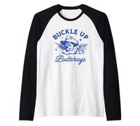 Buckle Up Buttercup Funny Cowgirl Camiseta Manga Raglan