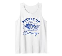 Buckle Up Buttercup Funny Cowgirl Camiseta sin Mangas