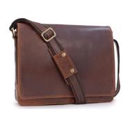 Bucklestone - Bolso Mensajero de Piel para Portátil 15'' - Bandolera de Trabajo Mediano - Bolso Universidad A4 para Hombre - Lancaster - Marrón