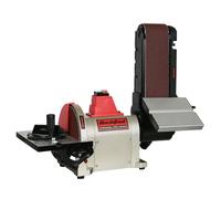 BUCKTOOL Lijadora de disco de 500 W con accesorios, lijadora de banda con velocidad de banda de lijado, 9,2 m/s, velocidad de rotación del plato de lijado 2980 rpm | Disco de lijado Ø 200 mm