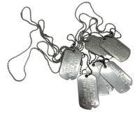 Bucky, Halcón y Capitán América, estilo militar de la Segunda Guerra Mundial, collares con placa de identificación - Acero inoxidable - Cadenas y silenciadores incluidos