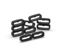 Bucle para correas de reloj de 20 mm de ancho, paquete de 10 Black
