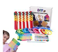 Bucles de tejido: recarga de algodón suave 8.46x7.87x2.36, bandas de artesanía, telar de dibrillo con kit creativo de manualización | Materiales de creación hechos a mano para niños Actividad de apren