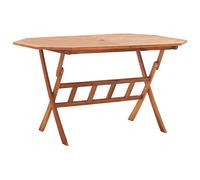 Bucmath Mesa de jardín plegable, 135 x 85 x 75 cm, de madera de acacia, resistente a la intemperie, altura regulable, para terraza, balcón, jardín, comedor, exterior, ahorra espacio