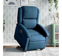 Bucmath Sillón de relax eléctrico con ayuda para levantarse, terciopelo azul, cómodo sillón reclinable para salón, dormitorio, personas mayores, capacidad de carga de hasta 110 kg