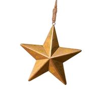 Bucolic - Estrella de madera para decoración de Navidad, pintura segura para niños, materiales naturales, chimeneas, ventanas, decoración para colgar, diseño de torre, decoración de Navidad