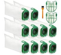 BUCOMTU 10 bolsas para el polvo, aptas para Vorwerk Kobold VB100/FP100, 2 filtros de protección del motor, 1 cepillo de limpieza, ideal para hogares con mascotas