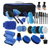 BUCOMTU 31 Piezas Kit Limpieza Coche,Cepillo Limpieza Coche Kit,Kit Limpieza Coche,Detailing CocheKit,Kit de Limpieza de Automóviles para Interiores y Exteriores