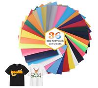 BUCOMTU 36 Piezas Vinilo Textil Termoadhesivo,Vinilo para Textil 30,5 x 20,5 cm, Ideal para Personalizar Camisetas, Ropa, Sombreros y Telas Variadas