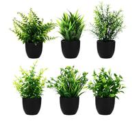 BUCOMTU 6 Piezas Plantas Artificiales con macetas, Planta Artificial Decorativa,Plantas de plástico, Ideales para Oficina, Dormitorio, baño, Cocina y Sala de Estar