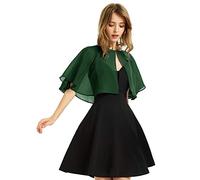 BUCUXE Chal de gasa suave para mujer, para vestido de noche, boda, capa de bolero, cubierta, Verde oscuro, Talla única