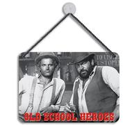 Bud Spencer und Terence Hill - Cartel de chapa (16,5 x 11,5 cm), diseño de héroes