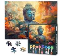 Buda 1000 puzles para adultos, rompecabezas de 1000 piezas difíciles y desafiantes flores florecientes, 70 x 50 cm, rompecabezas familiar, noche de juego y decoración del hogar (serie cultural