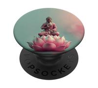 Buda Abstracto - Flor de Loto - Budismo Espiritual Budista PopSockets PopGrip Adhesivo