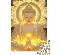 Buda Brillo Dorado Resplandor Divino Rompecabezas de 1000 Piezas, Papel Reciclado, Juego Familiar Divertido Desafiante para Adultos 38x26cm/1000pcs