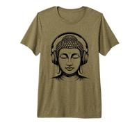 Buda con Auriculares Mindfulness Música Boho Zen Budismo Camiseta Premium