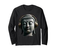 Buda con Auriculares Mindfulness Música Boho Zen Budismo Manga Larga