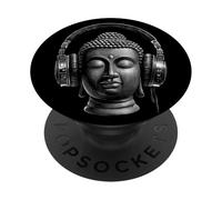 Buda con Auriculares Mindfulness Música Boho Zen Budismo PopSockets PopGrip Adhesivo