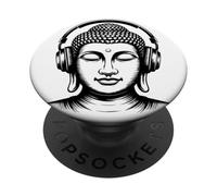 Buda con Auriculares Mindfulness Música Boho Zen Budismo PopSockets PopGrip Adhesivo
