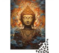 Buda Corona Dorada Aura Divina Rompecabezas de 1000 Piezas, Papel Reciclado +12 Años Juego Familiar Divertido Desafiante 70x50cm/1000pcs