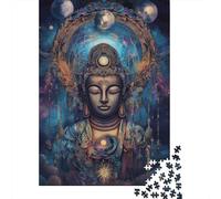 Buda Cósmico Aura Luna Estrellas Rompecabezas de 1000 Piezas, Papel Reciclado +12 Años Juego Familiar Divertido Desafiante 52x38cm/1000pcs