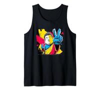 Buda Doble Paz Pop Art Zen Figura gráfica Signo Colorido Camiseta sin Mangas