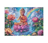 Buda Flor de Loto Puzzles 500 Piezas 3D Maquetas Educativas Desafío Intelectual para Familia DIY Creativo Construir Juguete Educativo 500 PCS