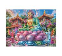 Buda Flor de Loto Puzzles 500 Piezas Portátil 3D Compacto Rompecabezas Familiar para Toda La Familia Maquetas Educativas Construir Aliviar Estrés 500 PCS