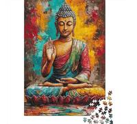 Buda Meditación Arte Rompecabezas 1000 Piezas Regalo Navidad DIY Papel Adultos Familia Coloridos Ilustrados Desafío Imposible 70x50cm/1000pcs