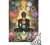Buda Meditando Puzzle de 1000 Piezas Papel para Adultos Chakra Relajación Concentración Hogar Regalo 38x26cm/1000pcs