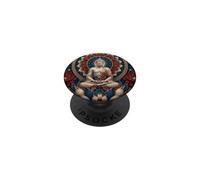 Buda patriótico Flor de Loto Bandera de Estados Unidos Budismo Budista PopSockets PopGrip Adhesivo