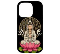 Buda Quan Yin Meditación Yin Yang OM Lotus Spiritual Carcasa para iPhone 14 Pro