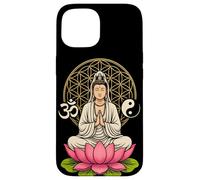 Buda Quan Yin Meditación Yin Yang OM Lotus Spiritual Carcasa para iPhone 15