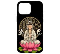 Buda Quan Yin Meditación Yin Yang OM Lotus Spiritual Carcasa para iPhone 16 Pro MAX